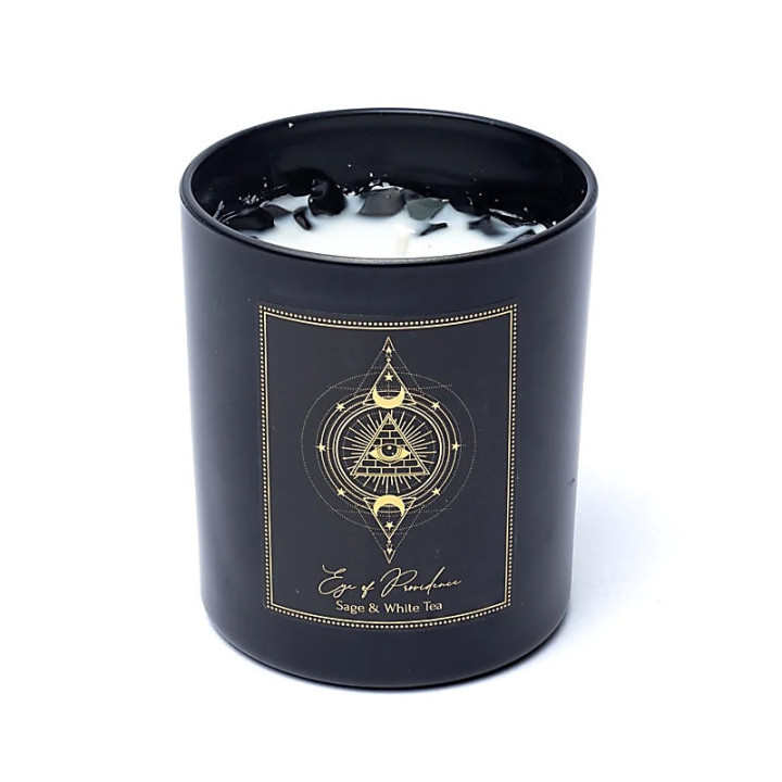 Bougie d'intention Eye of Providence en verre avec couv... | Pieralune