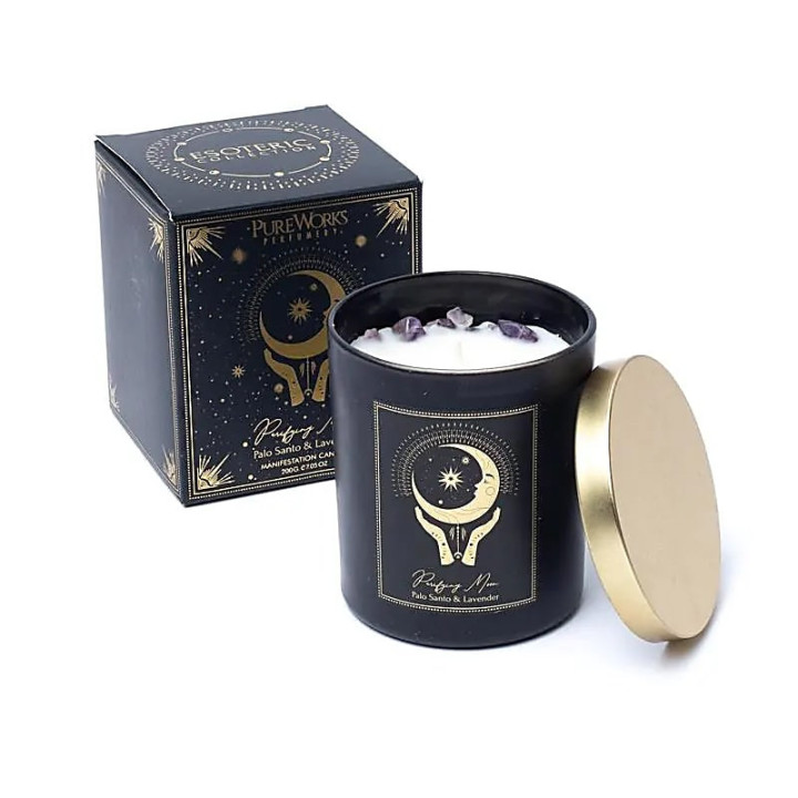 Bougie d'intention Purifying Moon en verre avec couvercle | Pieralune