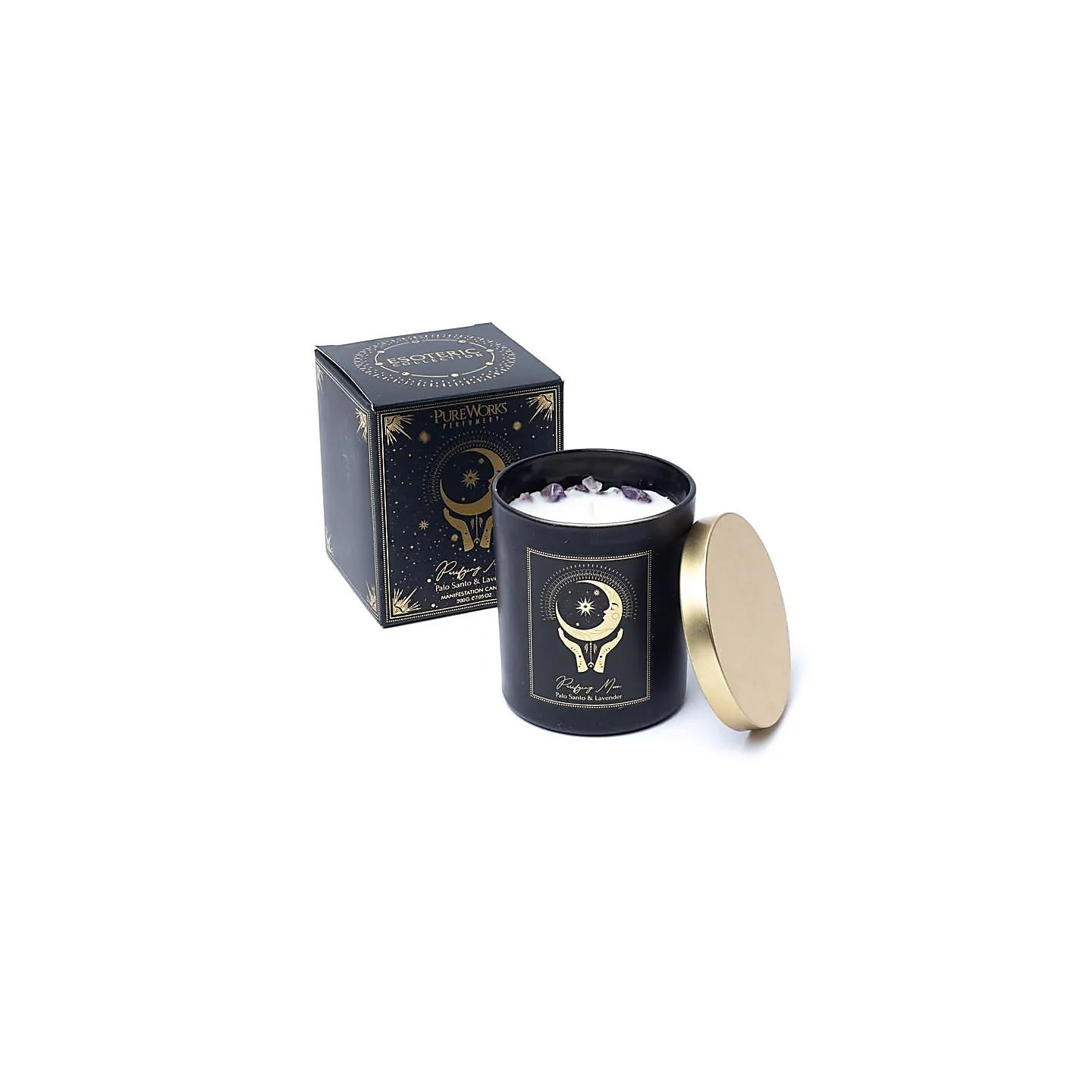 Bougie d'intention Purifying Moon en verre avec couvercle | Pieralune