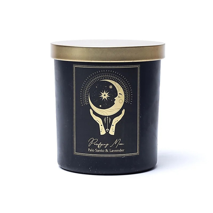 Bougie d'intention Purifying Moon en verre avec couvercle | Pieralune