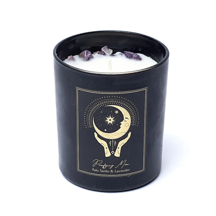 Bougie d'intention Purifying Moon en verre avec couvercle | Pieralune