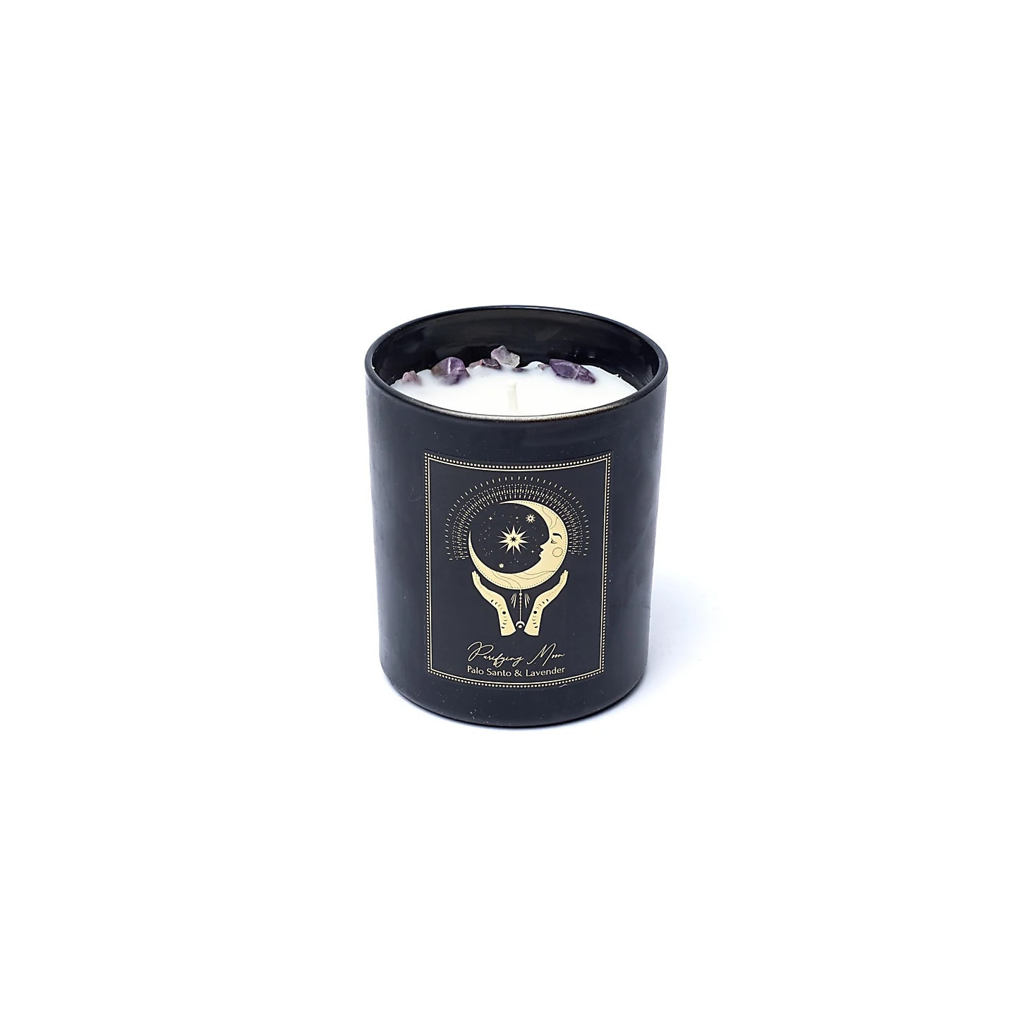 Bougie d'intention Purifying Moon en verre avec couvercle | Pieralune