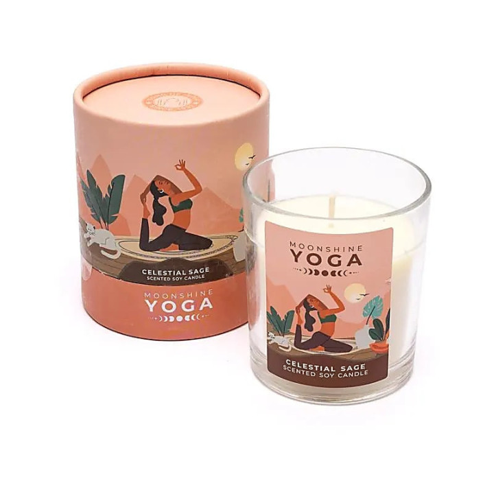 Bougie en cire de soja Moonshine Yoga Sauge Céleste | Pieralune