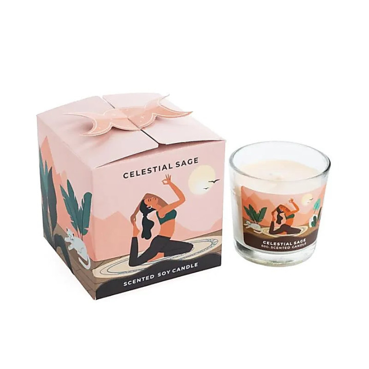 Bougie en cire de soja Moonshine Yoga Sauge Céleste | Pieralune