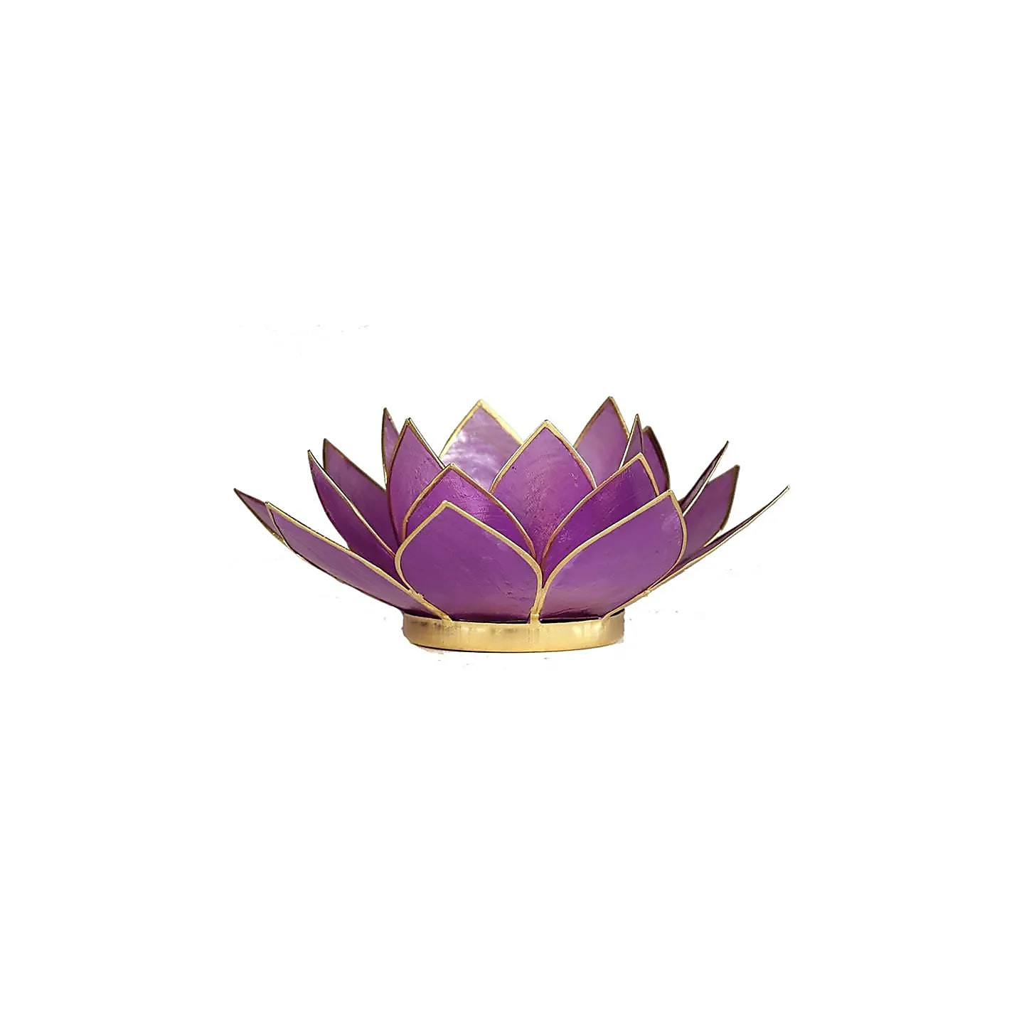 Bougeoir Lotus lilas avec les bords couleur or | Pieralune