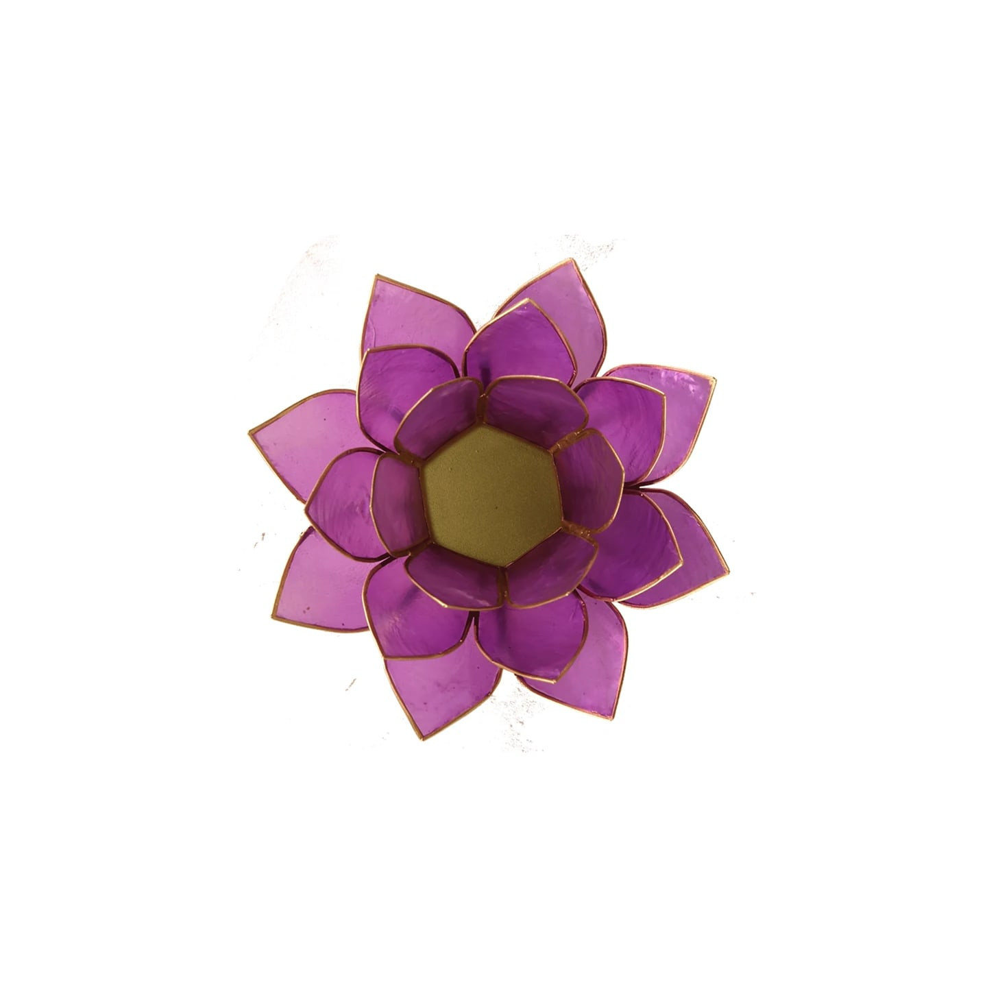 Bougeoir Lotus lilas avec les bords couleur or | Pieralune