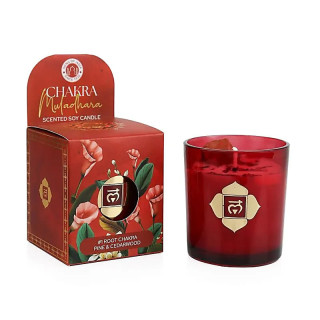 Bougie parfumée en cire de soja chakra Muladhara pin & ... | Pieralune