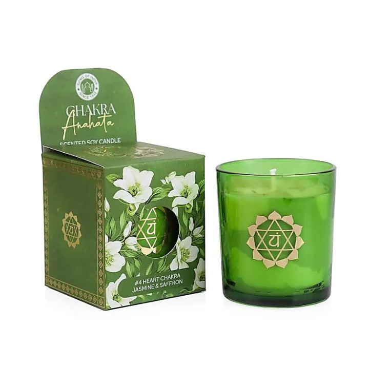 Bougie parfumée en cire de soja chakra Anahata jasmin &... | Pieralune