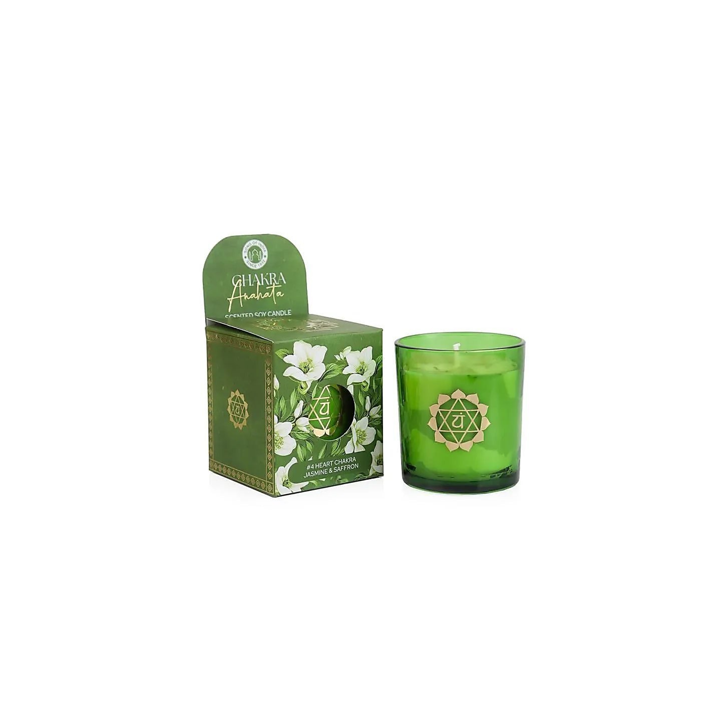 Bougie parfumée en cire de soja chakra Anahata jasmin &... | Pieralune