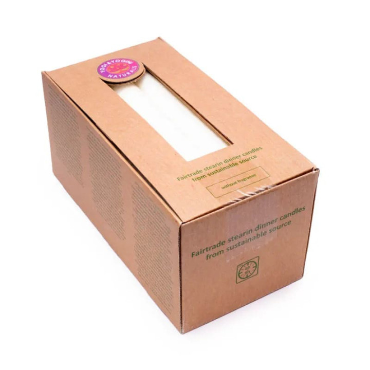 Bougie de table non parfumée stéarine blanche | Pieralune