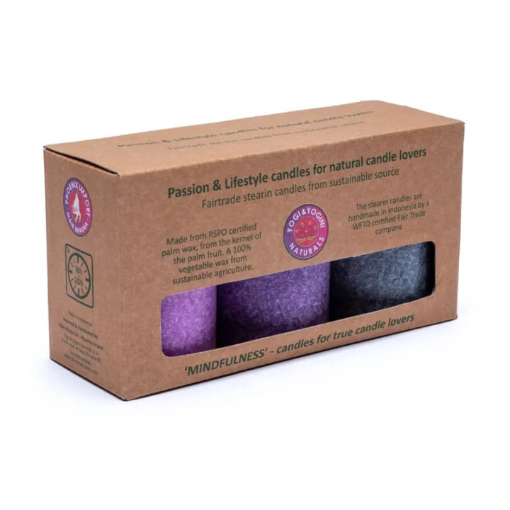 Bougies de stéarine 3 x MINDFULNESS | Pieralune