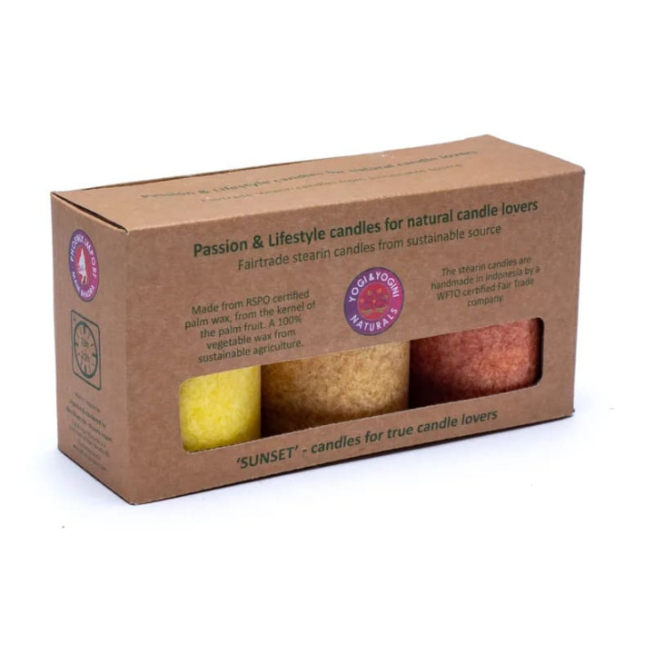 Bougies de stéarine 3 x SUNSET | Pieralune