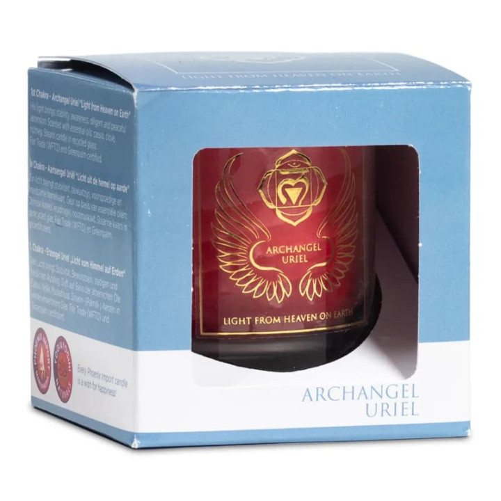 Bougie votive parfumée Archange Uriel chakra 1 | Pieralune