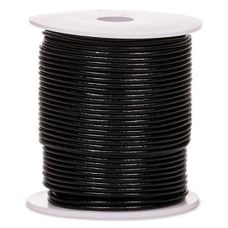 Cordon de cuir noir 50 mètres | Pieralune