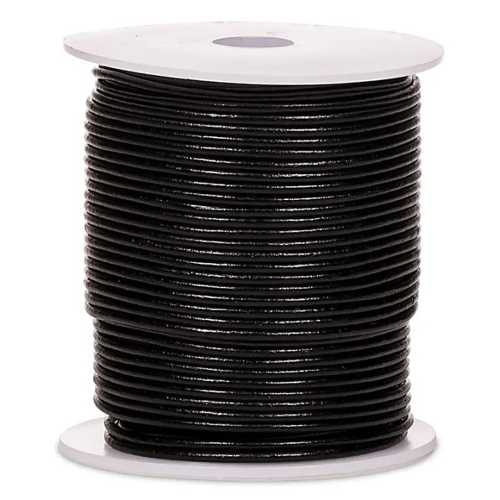 Cordon de cuir noir 50 mètres | Pieralune