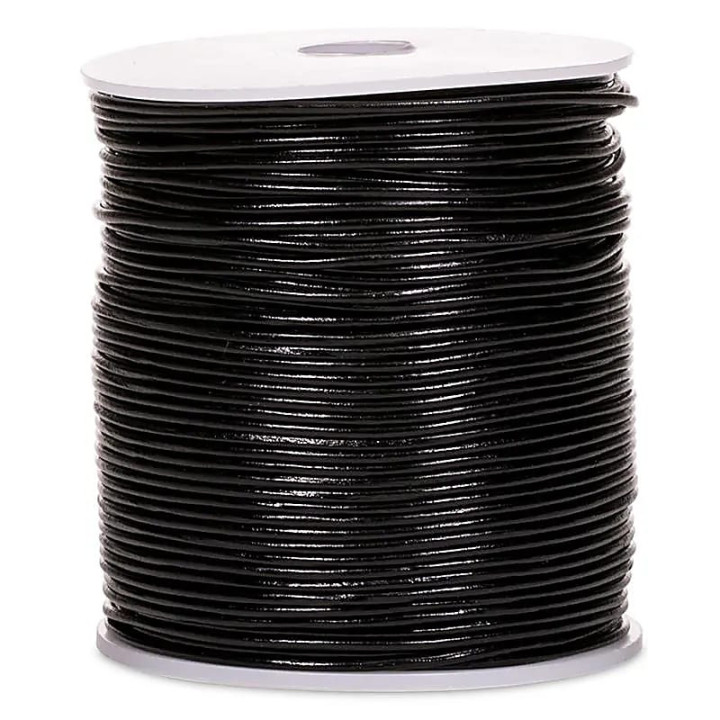 Cordon de cuir noir 100 mètres | Pieralune