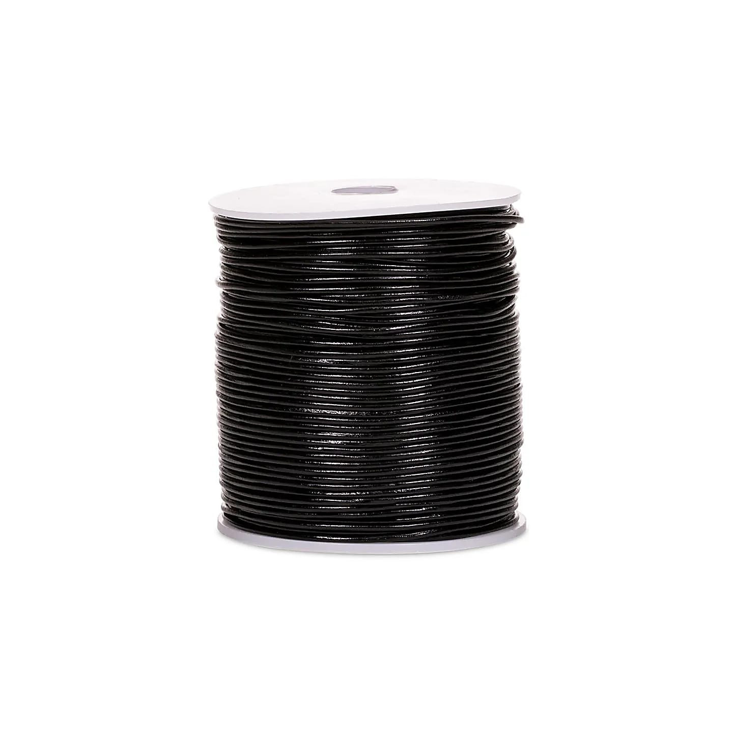 Cordon de cuir noir 100 mètres | Pieralune