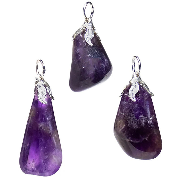 Pendentif pierre gemme Amethyste foncée | Pieralune