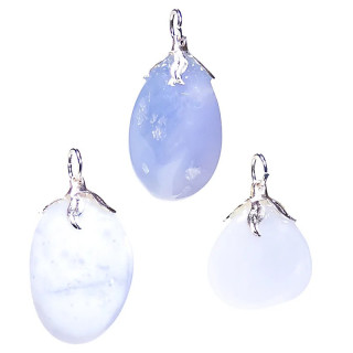 Pendentif pierre gemme Calcedoine | Pieralune