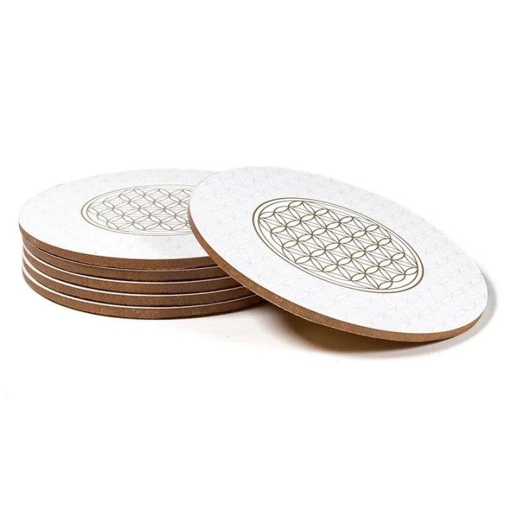 Sous verres Fleur de Vie ensemble de 6 | Pieralune