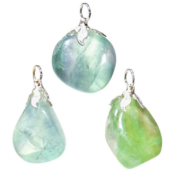 Pendentif pierre gemme Fluorite verte | Pieralune