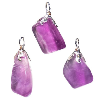 Pendentif pierre gemme Fluorite violette | Pieralune