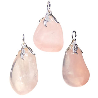 Pendentif pierre gemme Quartz rose qualité A | Pieralune