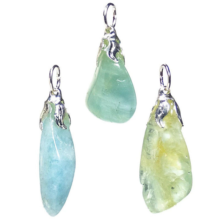 Pendentif pierre gemme Aigue marine qualité A | Pieralune