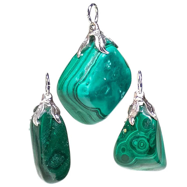 Pendentif pierre gemme Malachite | Pieralune