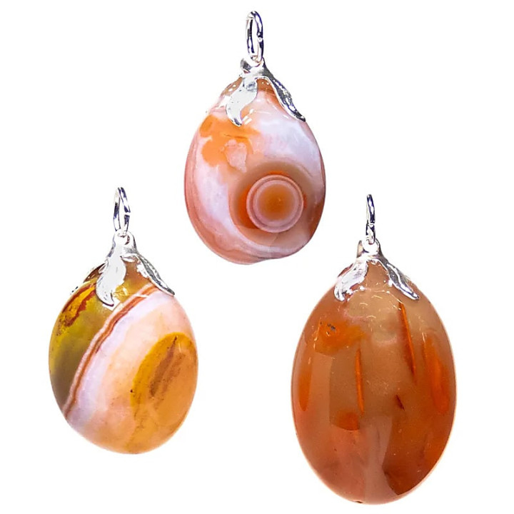 Pendentif pierre gemme Agate rouge | Pieralune
