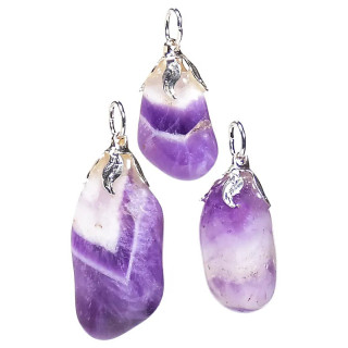 Pendentif pierre gemme Quartz améthyste | Pieralune
