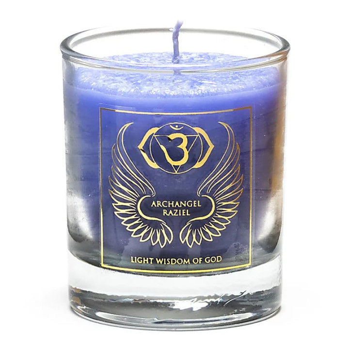 Bougie votive parfumée Archange Raziel chakra 6 | Pieralune
