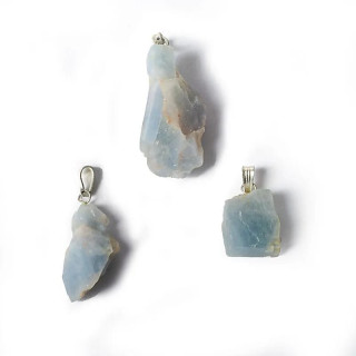 Pendentif pierre précieuse calcite bleue brute | Pieralune