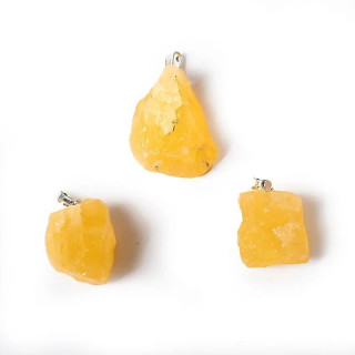 Pendentif pierre précieuse calcite jaune brute | Pieralune