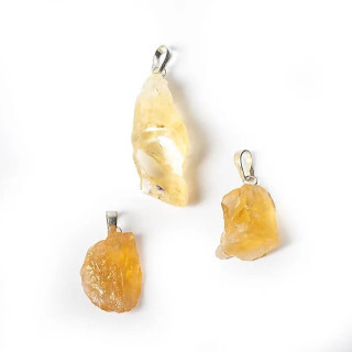 Pendentif citrine (quartz fumé) brute | Pieralune
