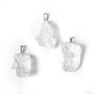 Pendentif pierre précieuse cristal de roche brute | Pieralune