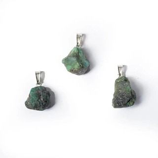Pendentif pierre précieuse émeraude brute | Pieralune