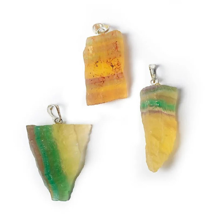 Pendentif pierre précieuse fluorite brute | Pieralune