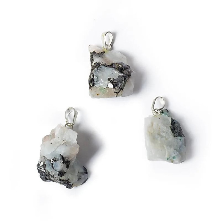 Pendentif pierre de lune blanche brute | Pieralune
