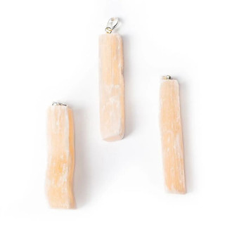Pendentif sélénite orange brute | Pieralune