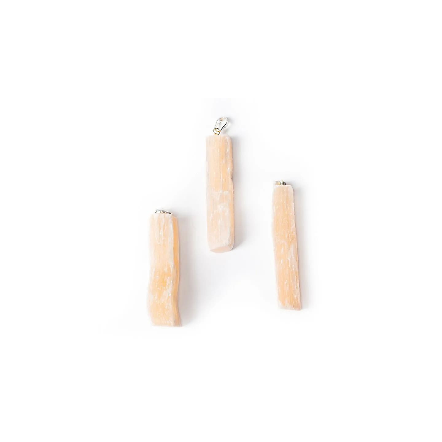 Pendentif sélénite orange brute | Pieralune