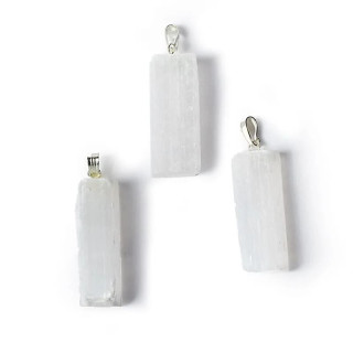 Pendentif Sélénite blanche brute | Pieralune