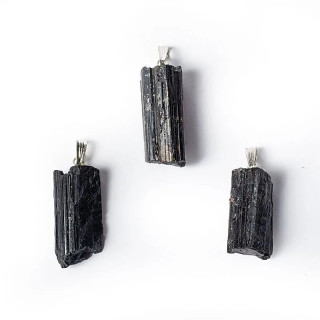 Pendentif pierre précieuse tourmaline noire brute | Pieralune