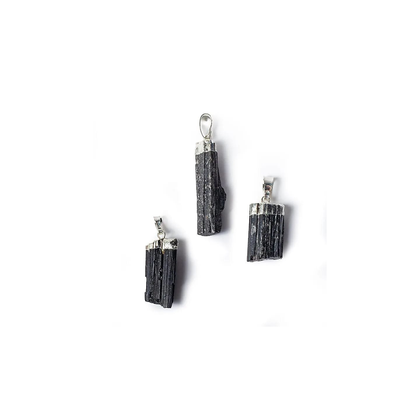 Pendentif pierre précieuse tourmaline noire brute | Pieralune