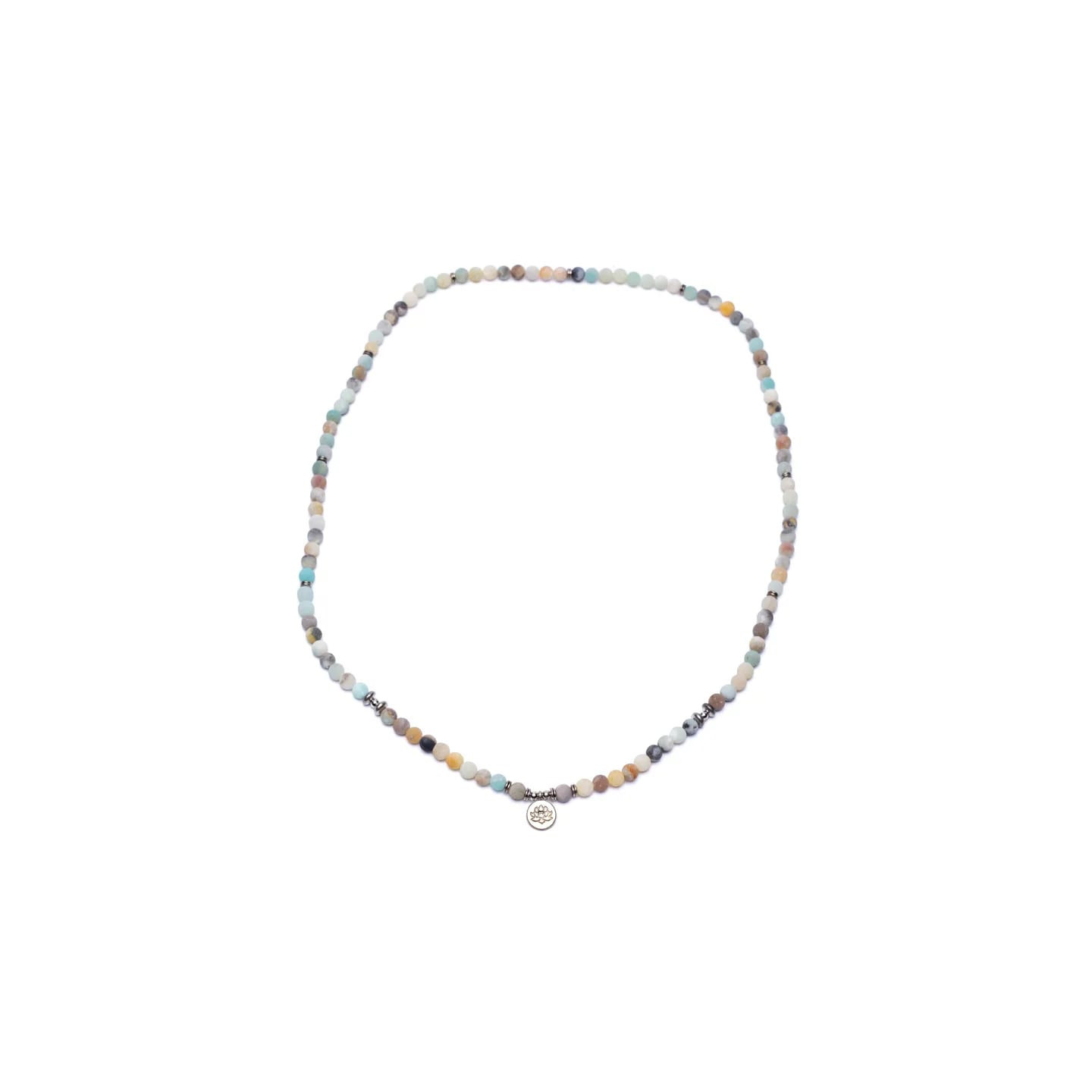Mala en Amazonite - élastique - avec lotus | Pieralune