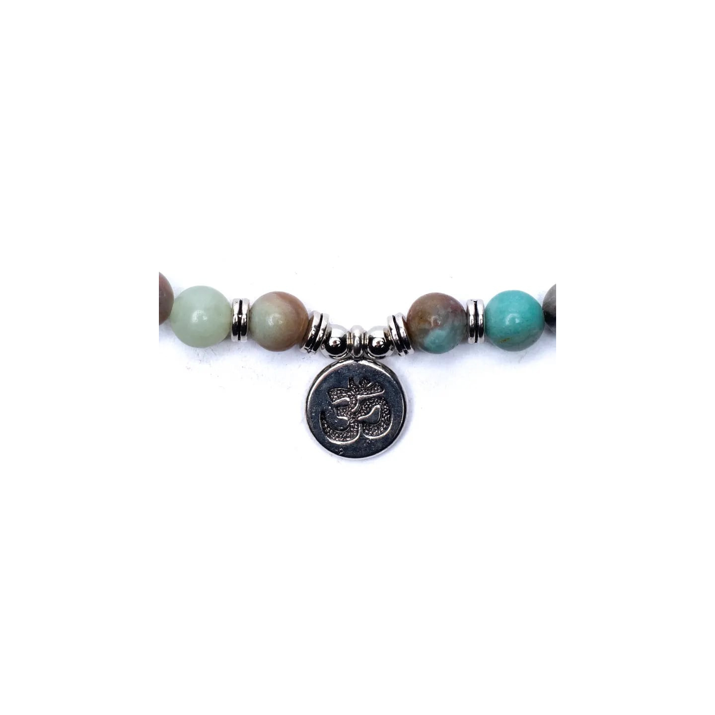 Mala en Amazonite - élastique - avec Om | Pieralune