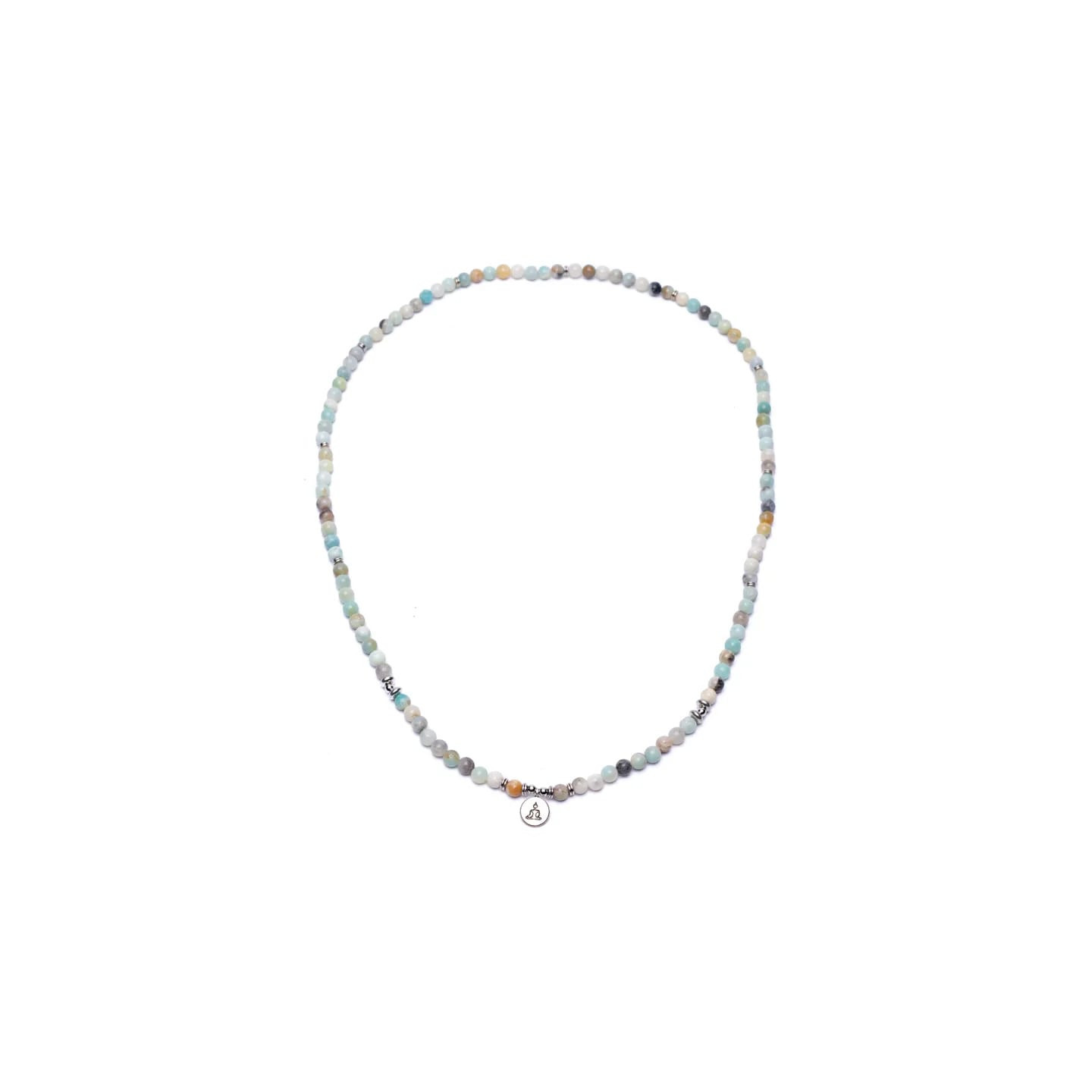 Mala en Amazonite - élastique - avec Bouddha | Pieralune