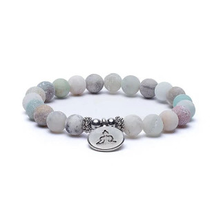 Mala/bracelet en Amazonite élastique avec Bouddha | Pieralune