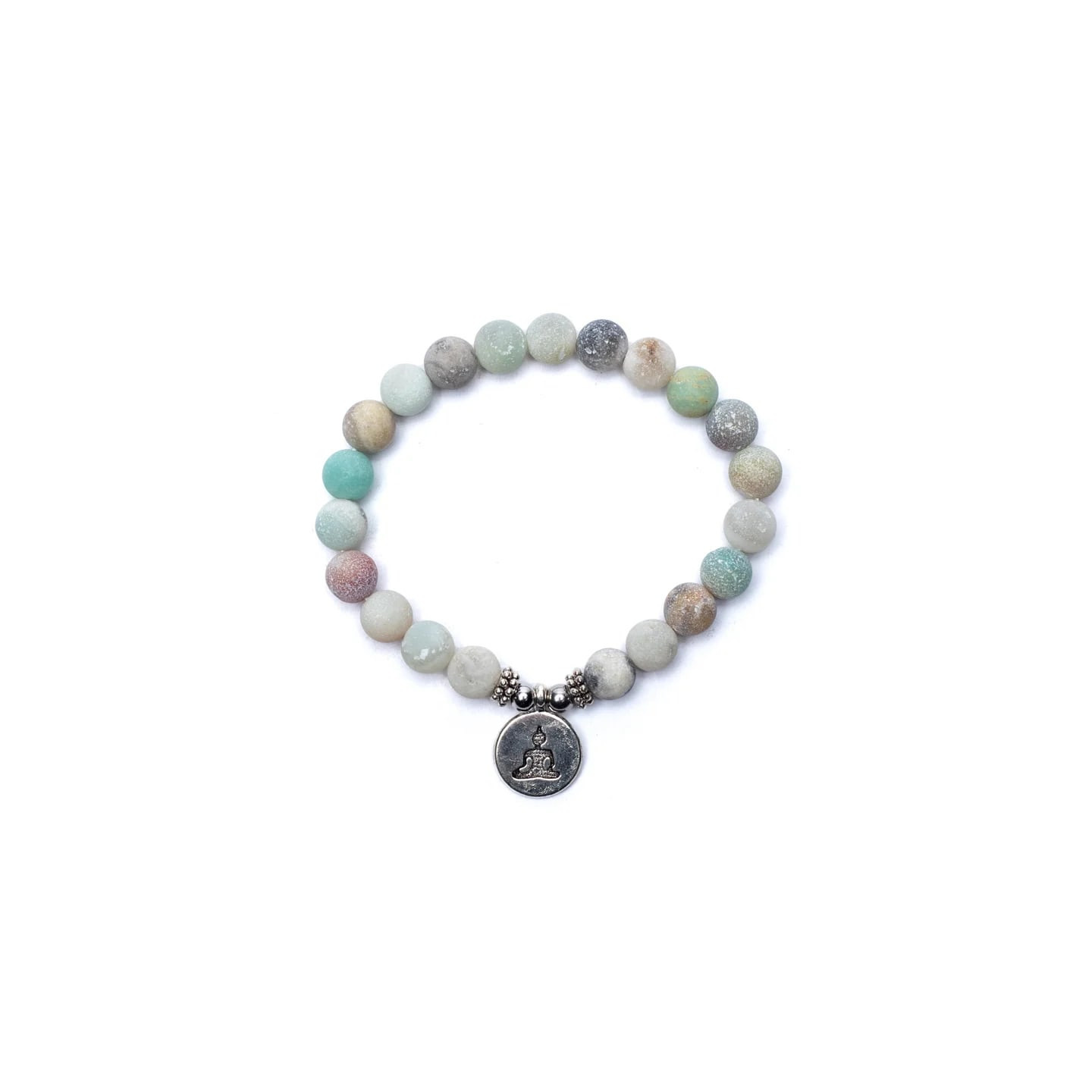 Mala/bracelet en Amazonite élastique avec Bouddha | Pieralune