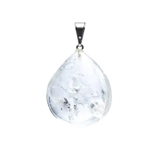 Pendentif en cristal de roche en forme de goutte | Pieralune